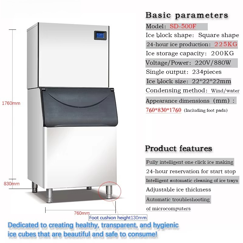 Máquina de Gelo Comercial Gran - Commercial Ice Maker 200Kg Cube avaliação e preço