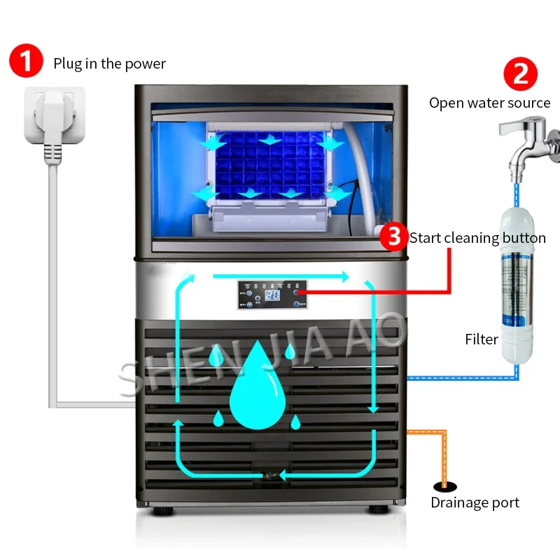 Máquina de Gelo Comercial 110V - Commercial Ice Maker 100Kg avaliação e preço