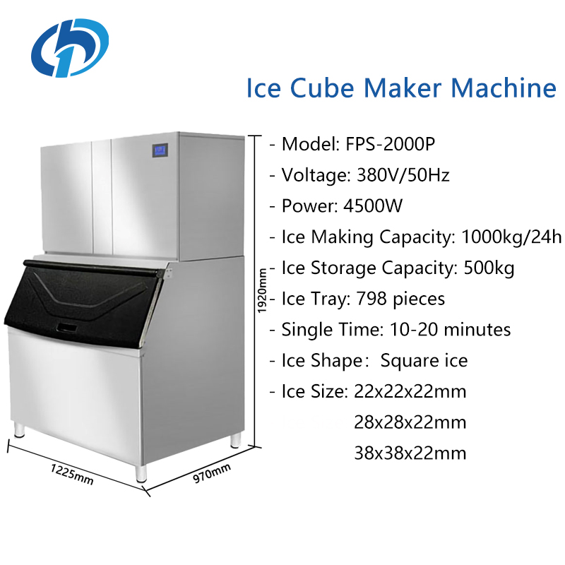 Máquina de Gelo em Cubos 1 Ton - Block Ice Machine 1 Ton avaliação e preço