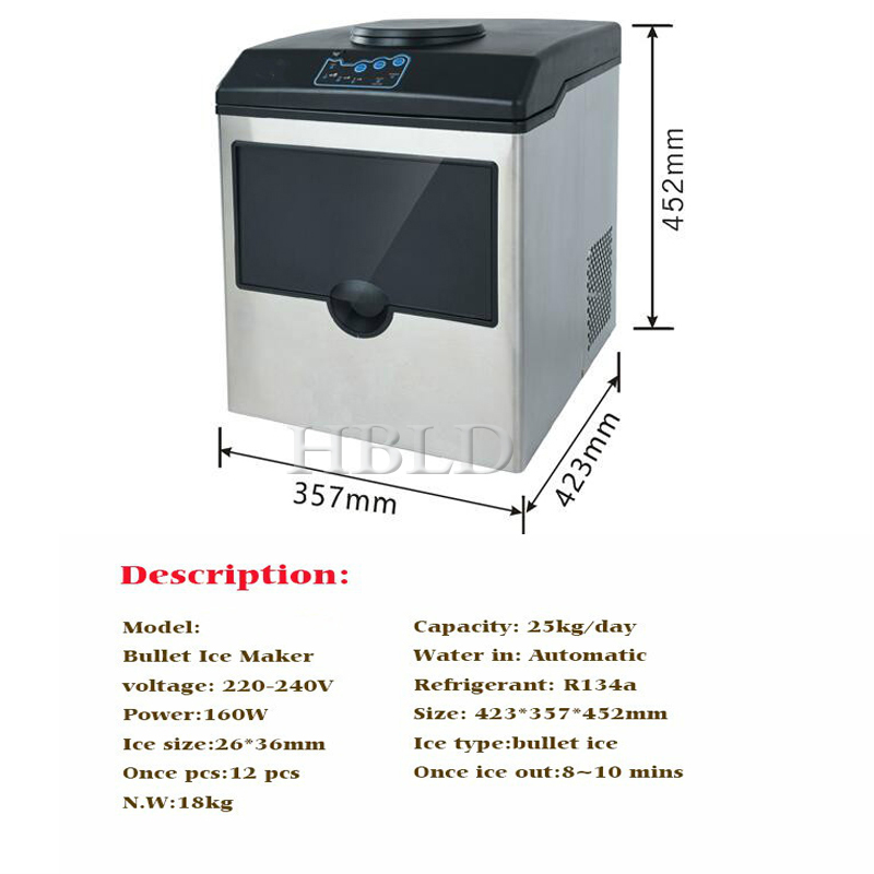 Máquina de Gelo Comercial HBLD - Ice Maker Machine 25Kg avaliação e preço